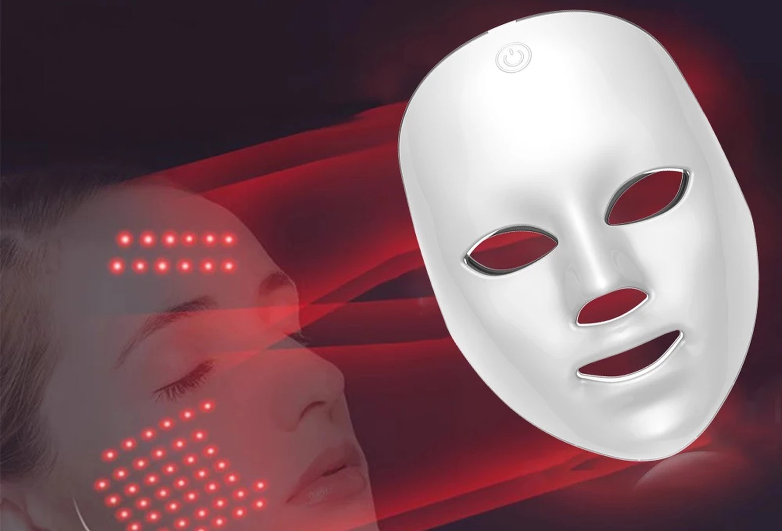 Cuidado facial con luz. En casa.
